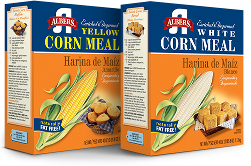 Two corn meal cartons